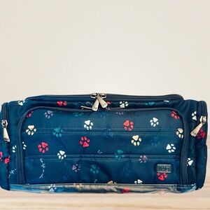 🆕 Lug Trolley XL Cosmetic Travel Bag in Navy Paws Print